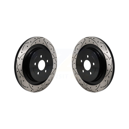 Coated Drilled Slotted Disc Brake Rotor Rear Pair For Ford Edge Lincoln Nautilus