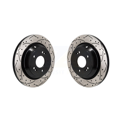 Coated Drilled Slotted Disc Brake Rotors Rear Pair For Hyundai Equus Kia K900