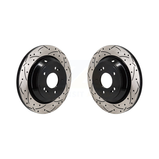 Coated Drilled Slotted Disc Brake Rotors Rear Pair For Hyundai Equus Kia K900