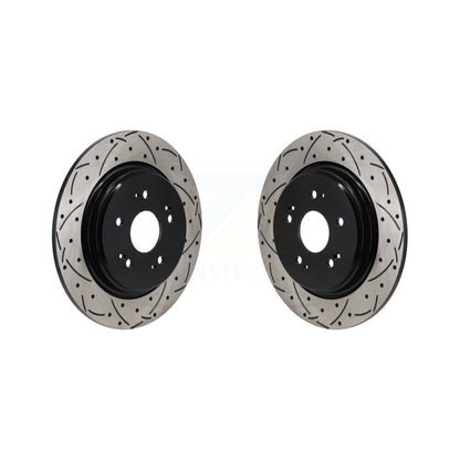 Coated Drilled Slot Disc Brake Rotors Rear Pair For Acura RDX Honda HR-V Clarity