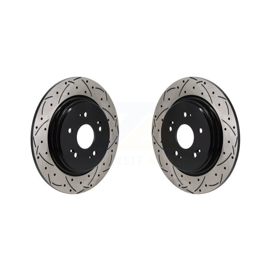 Coated Drilled Slot Disc Brake Rotors Rear Pair For Acura RDX Honda HR-V Clarity