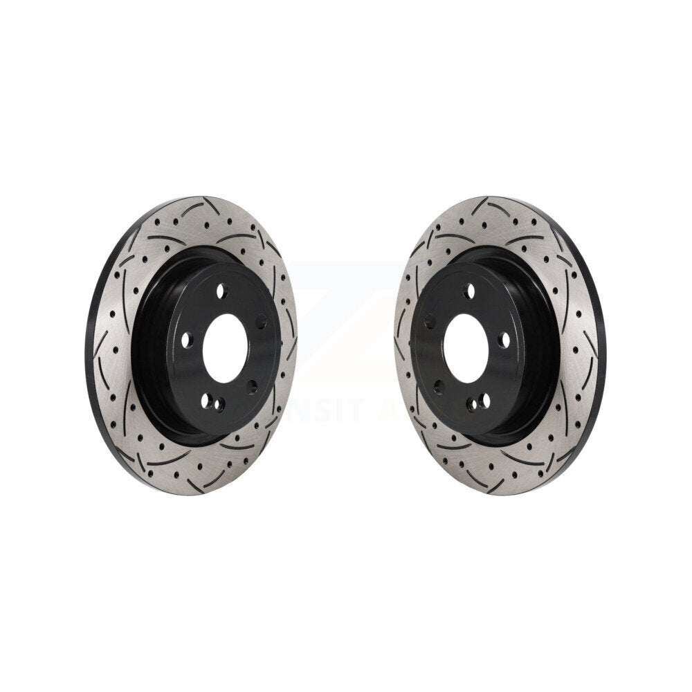 Coated Drilled Slotted Disc Brake Rotors Rear Pair For Mercedes-Benz A220 CLA250