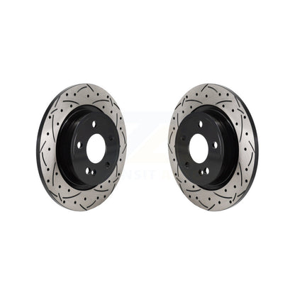Coated Drilled Slotted Disc Brake Rotors Rear Pair For Mercedes-Benz A220 CLA250