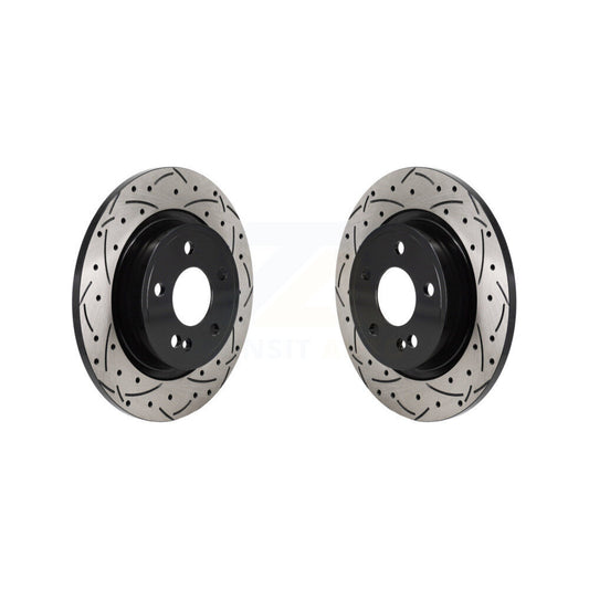 Coated Drilled Slotted Disc Brake Rotors Rear Pair For Mercedes-Benz A220 CLA250