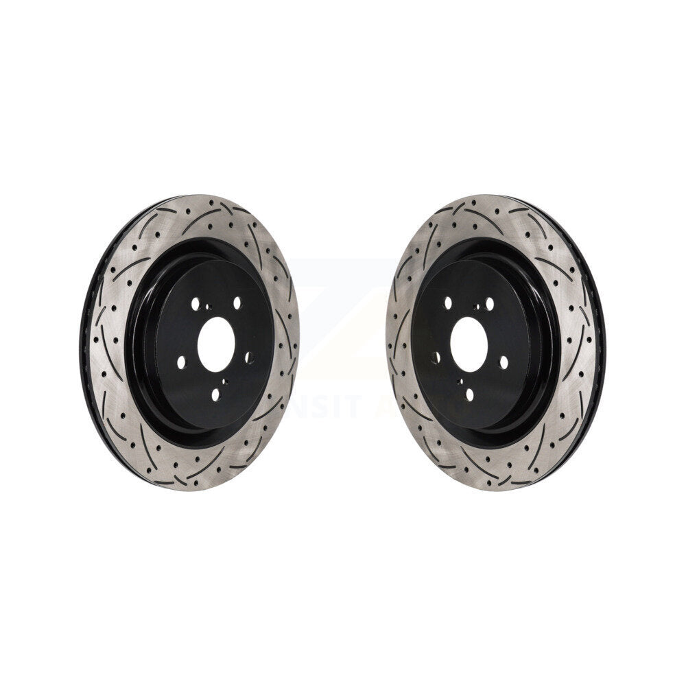 Drill Slot Brake Rotor Rear Pair For Toyota Highlander Lexus RX350 RX350h RX500h