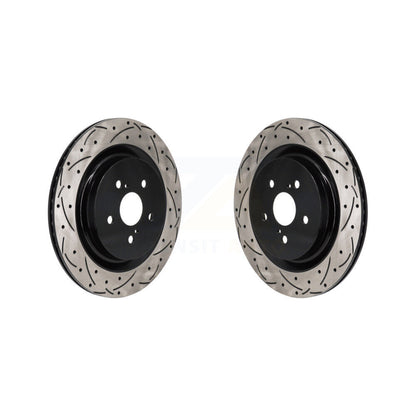 Drill Slot Brake Rotor Rear Pair For Toyota Highlander Lexus RX350 RX350h RX500h