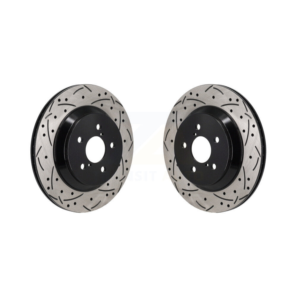 Coated Drilled Slotted Disc Brake Rotors Rear Pair For Subaru Crosstrek