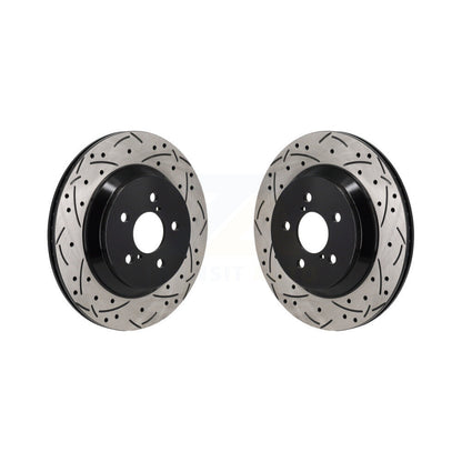 Coated Drilled Slotted Disc Brake Rotors Rear Pair For Subaru Crosstrek