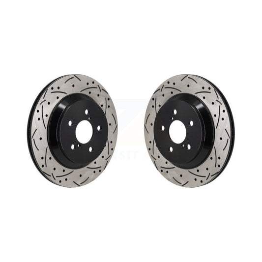 Coated Drilled Slotted Disc Brake Rotors Rear Pair For Subaru Crosstrek