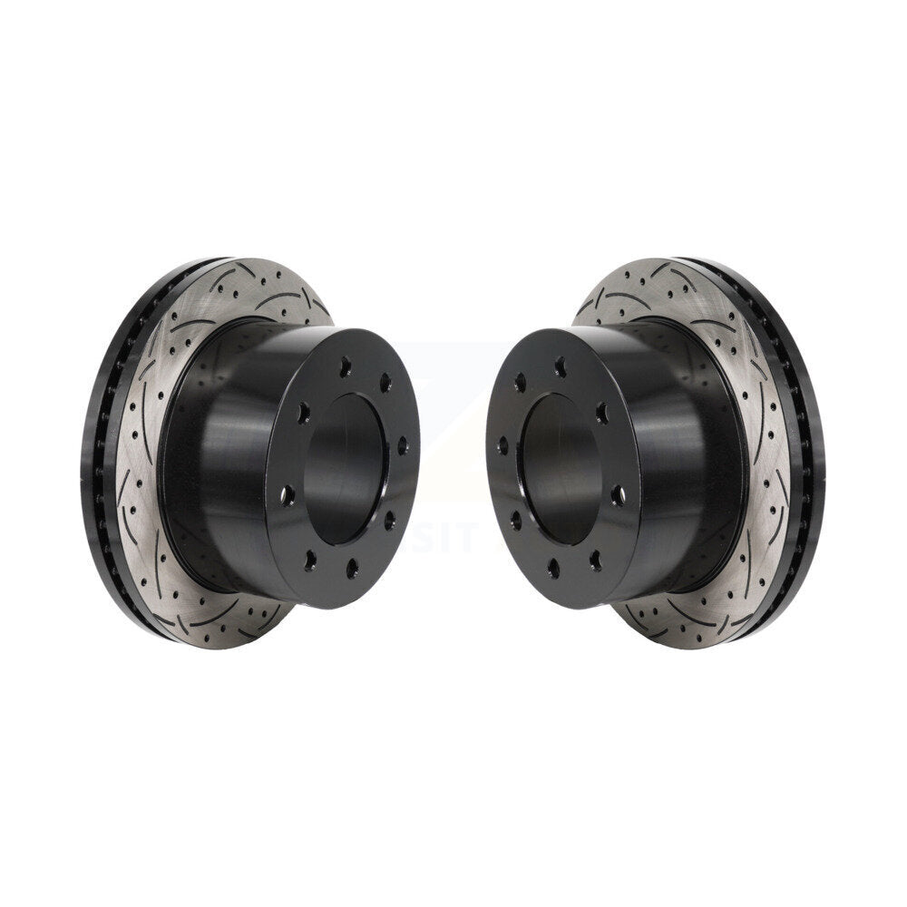 Drill Slot Disc Brake Rotor Rear Pair For GMC Sierra 3500 HD Chevrolet Silverado