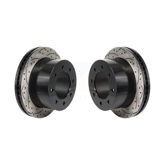 Drill Slot Disc Brake Rotor Rear Pair For GMC Sierra 3500 HD Chevrolet Silverado
