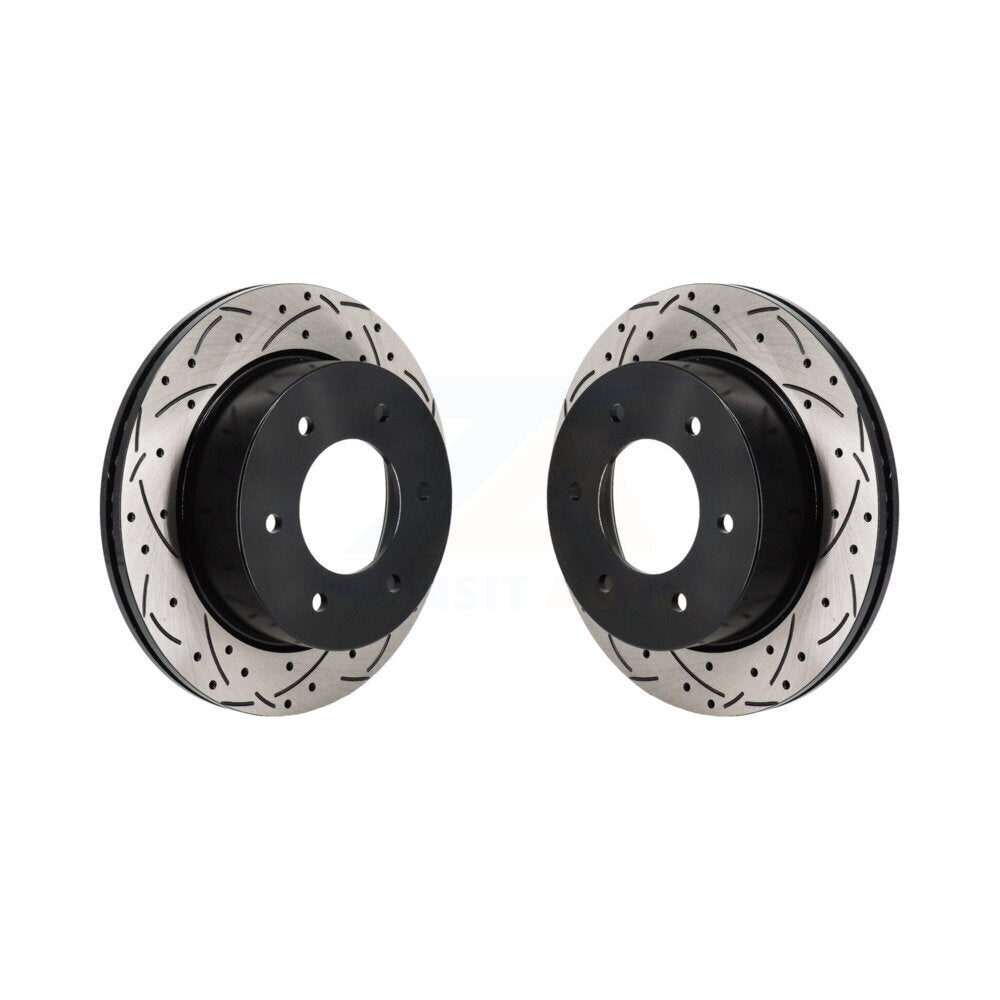 Coated Drilled Slotted Disc Brake Rotors Rear Pair For Ford Ranger Bronco