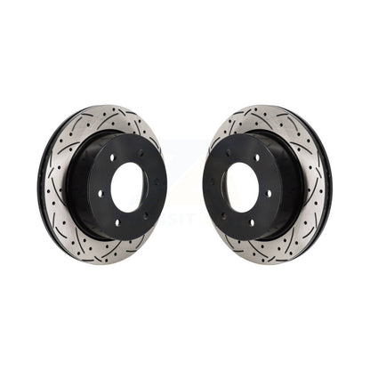 Coated Drilled Slotted Disc Brake Rotors Rear Pair For Ford Ranger Bronco