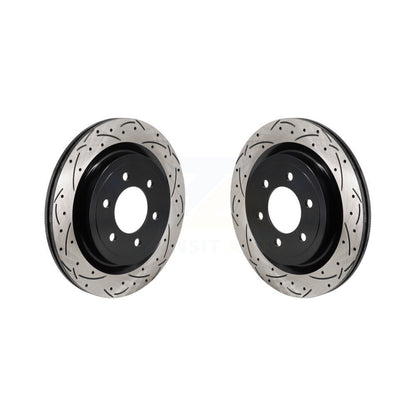 Coated Drilled Slotted Disc Brake Rotors Rear Pair For Ford F-150 Lightning