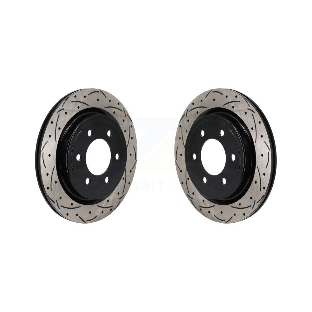 Drilled Slot Brake Rotors Rear Pair For Ford F-150 Lightning Expedition Lincoln