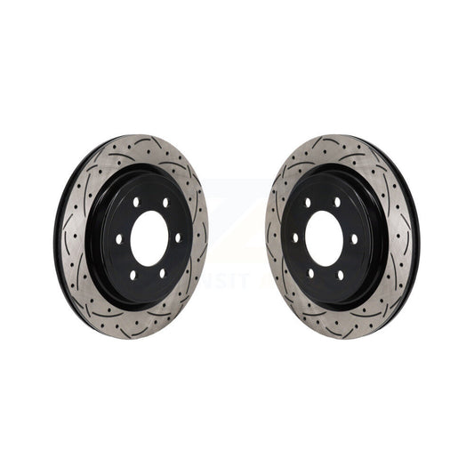 Drilled Slot Brake Rotors Rear Pair For Ford F-150 Lightning Expedition Lincoln
