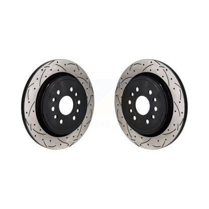 Coated Drill Slot Disc Brake Rotors Rear Pair For Ram 1500 Jeep Wagoneer Grand L