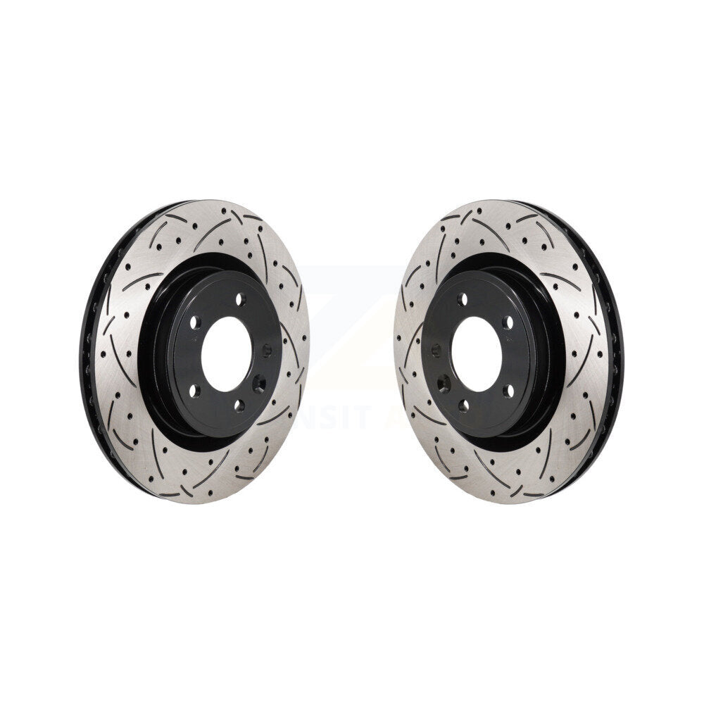 Coat Drill Slot Disc Brake Rotors Rear Pair For Land Rover Range Sport Discovery