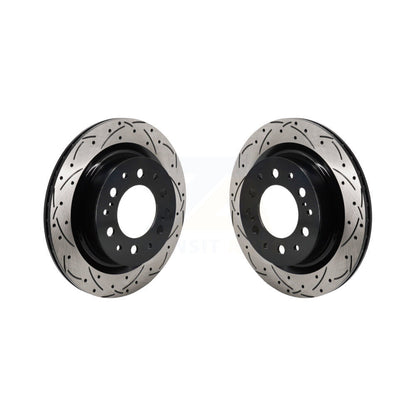 Coat Drill Slot Disc Brake Rotor Rear Pair For Toyota Tundra Sequoia Lexus LX600