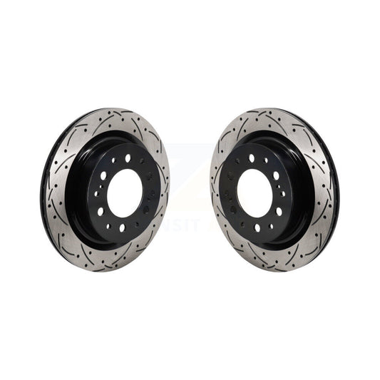 Coat Drill Slot Disc Brake Rotor Rear Pair For Toyota Tundra Sequoia Lexus LX600