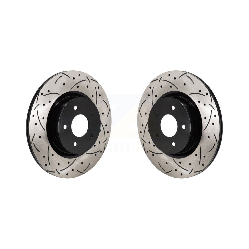 Drill Slot Brake Rotor Rear Pair For Mitsubishi Outlander Nissan Pathfinder QX60