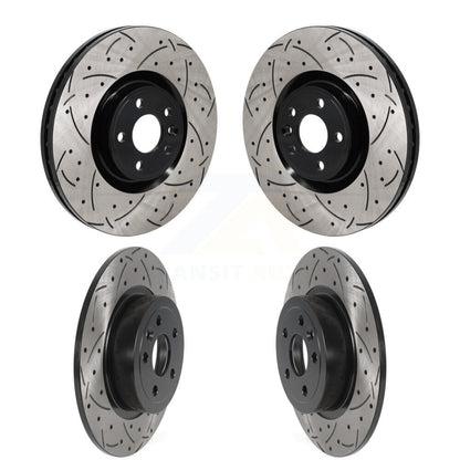 Coated Drilled Slot Disc Brake Rotors Front Rear Kit For Land Rover Range Evoque