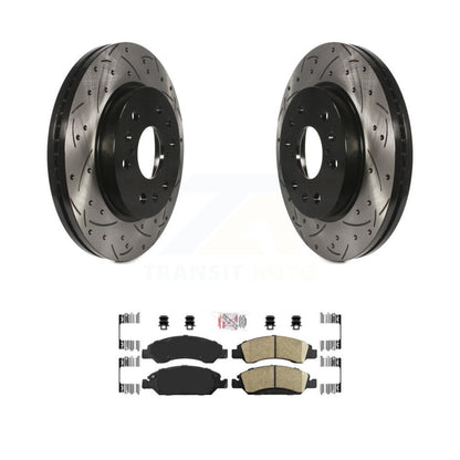 Drill Slot Brake Rotor Ceramic Pad Front Kit For GMC Chevrolet Sierra 1500 Yukon