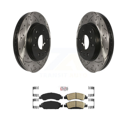 Drill Slot Brake Rotor Ceramic Pad Front Kit For GMC Chevrolet Sierra 1500 Yukon