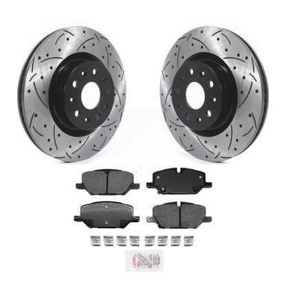 Drilled Slot Brake Rotor Ceramic Pad Front Kit For Chevrolet Camaro LT with 2.0L