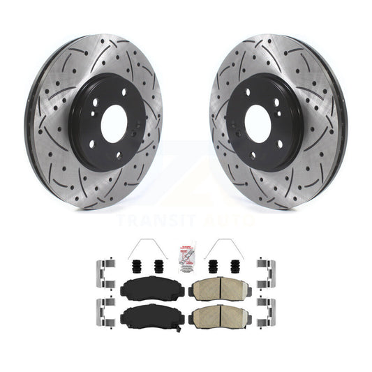 Drilled Slot Brake Rotors Ceramic Pad Front Kit For Honda Accord Acura TSX TL CL