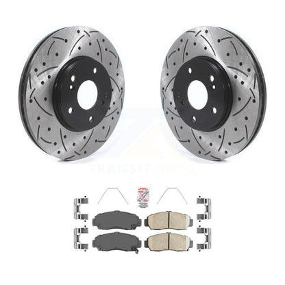 Drilled Slot Brake Rotors Ceramic Pad Front Kit For Honda Accord Acura TSX TL CL