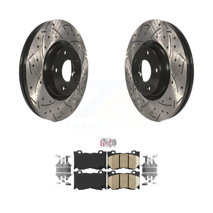 Drill Slot Brake Rotor Ceramic Pad Front Kit For INFINITI G37 With Brembo Brakes