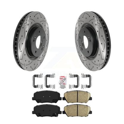 Drill Slot Disc Brake Rotors Ceramic Pad Front Kit For 2011-2015 Kia Optima 2.0L