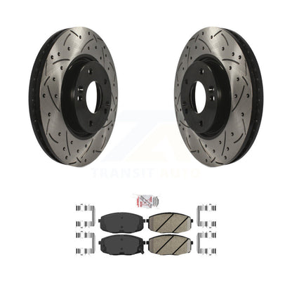 Coat Drill Slot Disc Brake Rotor Ceramic Pad Front Kit For Kia Forte Koup Forte5