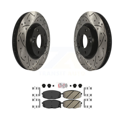 Coat Drill Slot Disc Brake Rotor Ceramic Pad Front Kit For Kia Forte Koup Forte5