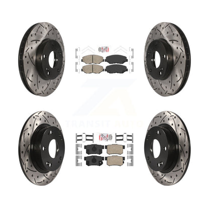 Ceramic Pad Drilled Slot Brake Rotor Front Rear Kit For 2014-2015 Acura ILX 2.0L