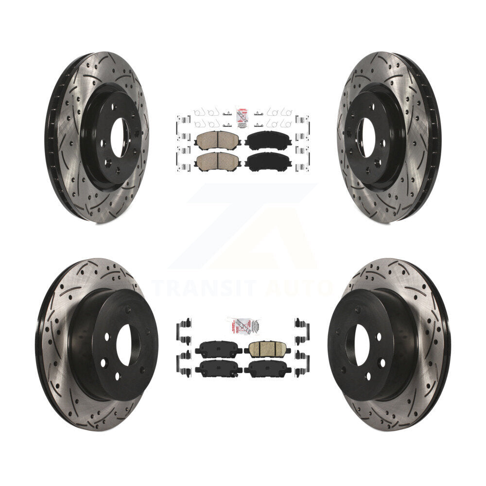 Ceramic Pad Drill Slot Brake Rotor Front Rear Kit For Nissan Rogue Sport Qashqai