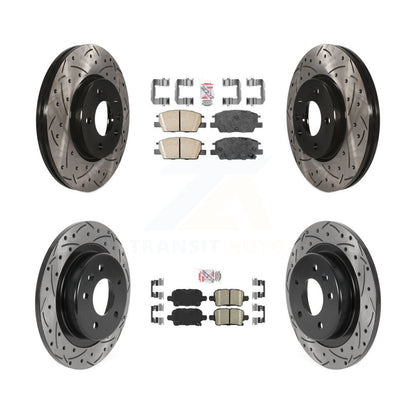 Ceramic Pad Drill Slot Disc Brake Rotor Front Rear Kit For Chevrolet Equinox GMC