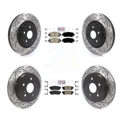 Ceramic Pad Drill Slot Disc Brake Rotor Front Rear Kit For 2020 Toyota Camry XSE