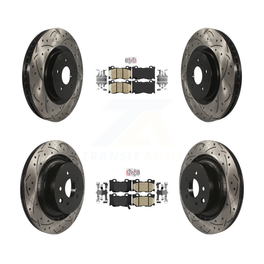 Ceramic Pad Drill Slot Brake Rotor Front Rear Kit For 2009-2013 INFINITI G37 RWD