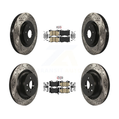 Ceramic Pad Drill Slot Brake Rotor Front Rear Kit For 2009-2013 INFINITI G37 RWD
