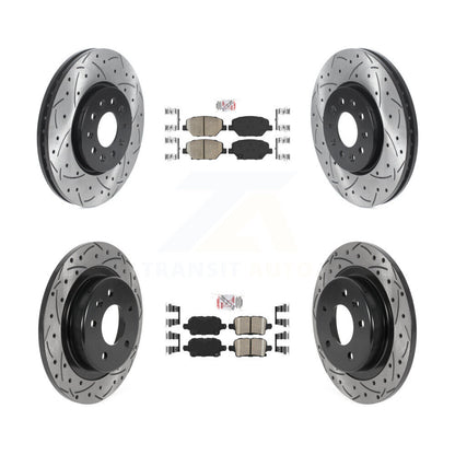 Ceramic Pad Drill Slot Disc Brake Rotor Front Rear Kit For Chevrolet Equinox GMC