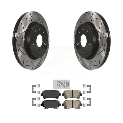 Drill Slot Brake Rotors Ceramic Pad Rear Kit For Buick Chevrolet Malibu LaCrosse