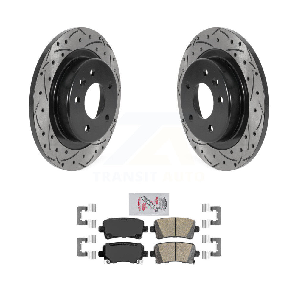 Drill Slot Brake Rotor Ceramic Pad Rear Kit For Chevrolet Malibu Carryover Model