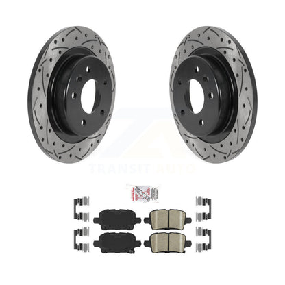 Drilled Slot Brake Rotors Ceramic Pad Rear Kit For Chevrolet Equinox GMC Terrain