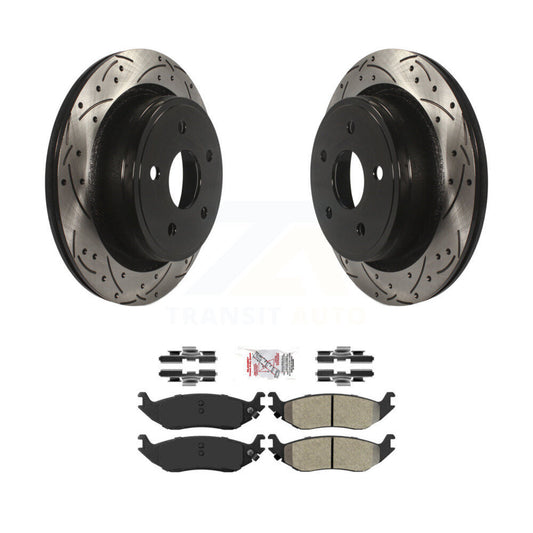 Drilled Slot Brake Rotor & Semi-Metallic Pad Rear Kit For Ram 1500 Classic Dodge