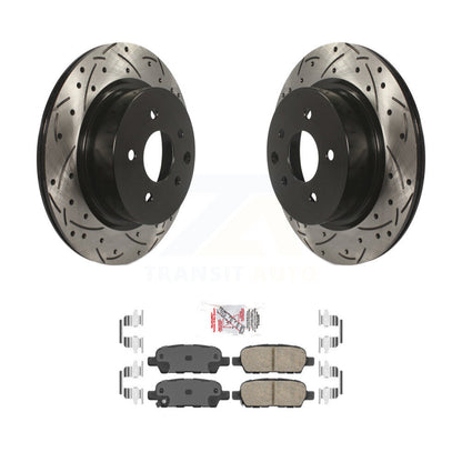 Coat Drill Slot Disc Brake Rotors Ceramic Pad Rear Kit For INFINITI EX35 M35 M45