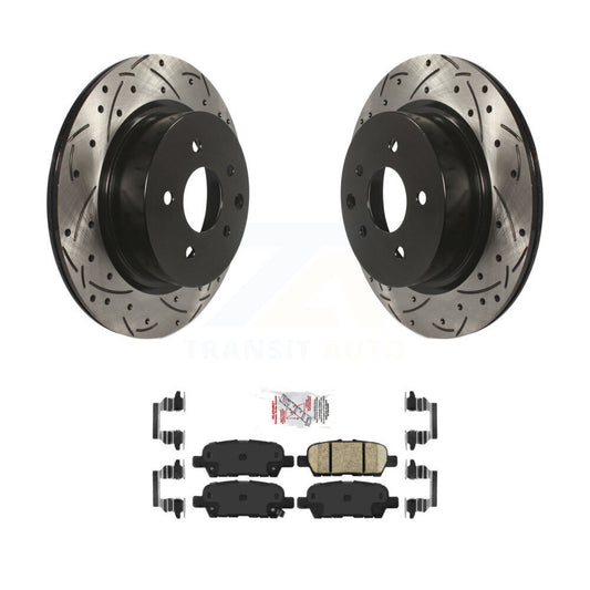 Drill Slot Brake Rotors Ceramic Pad Rear Kit For INFINITI Nissan Maxima G37 QX50