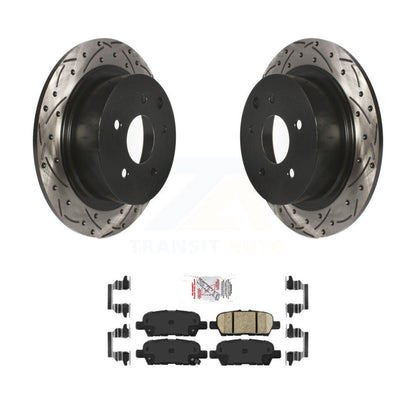 Drill Slot Brake Rotor Ceramic Pad Rear Kit For Nissan Sentra Altima Juke Maxima