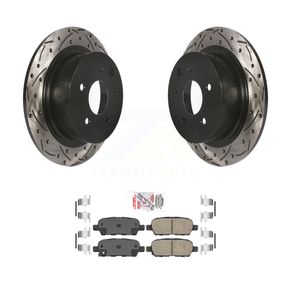 Coated Drill Slot Disc Brake Rotor Ceramic Pad Rear Kit For Nissan Sentra Altima